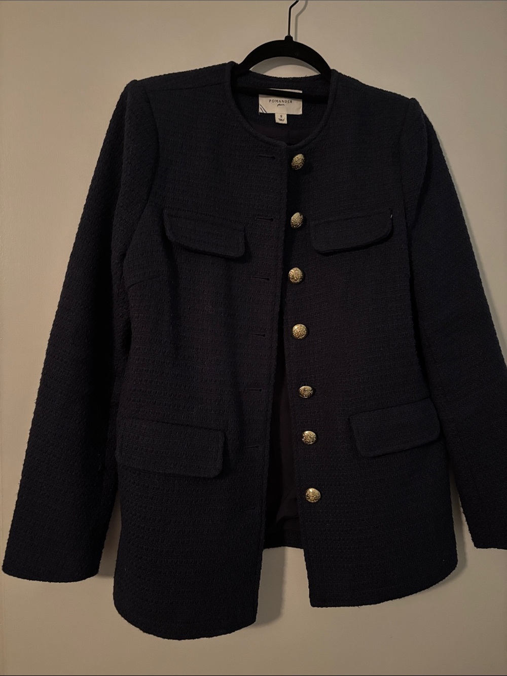 Tuckernuck Pomander Navy Textured Button Front Jacket